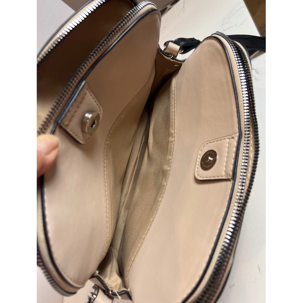 Nanette Lepore Snakeskin Print Crossbody Bag Beige Triple Compartment Boho - Picture 9 of 14